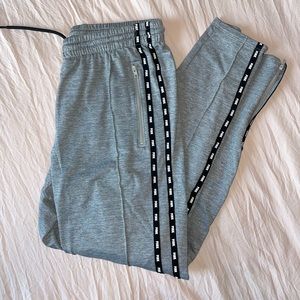 PINK grey skinny joggers